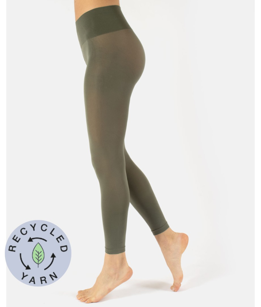 Army grønne plus size leggings i genanvendte fibre