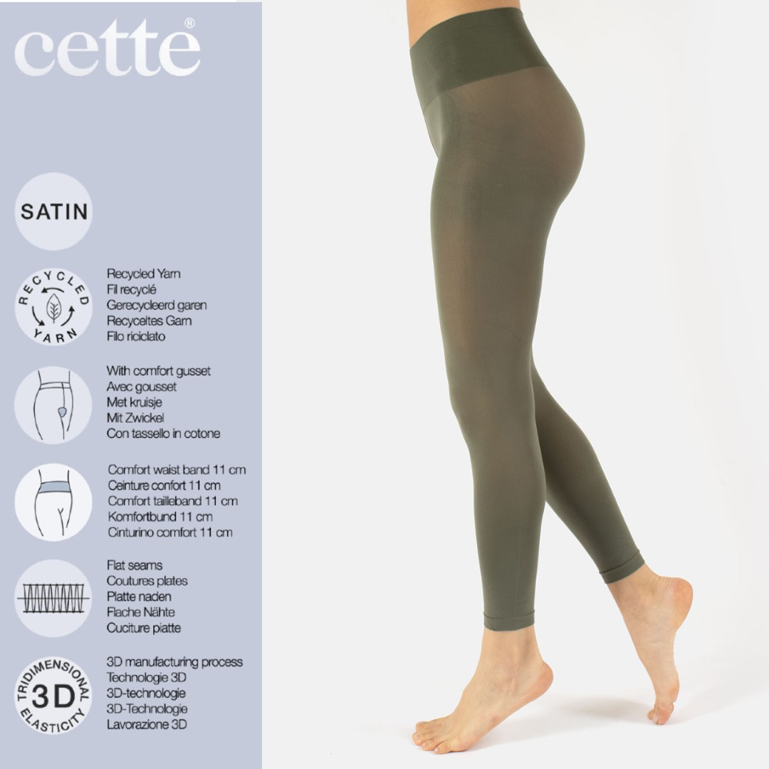 Army grønne plus size leggings i genanvendte fibre