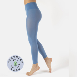 Lyseblå plus size leggings i genanvendte fibre
