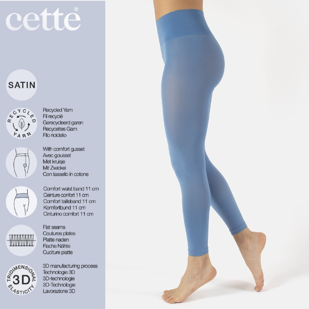 Lyseblå plus size leggings i genanvendte fibre