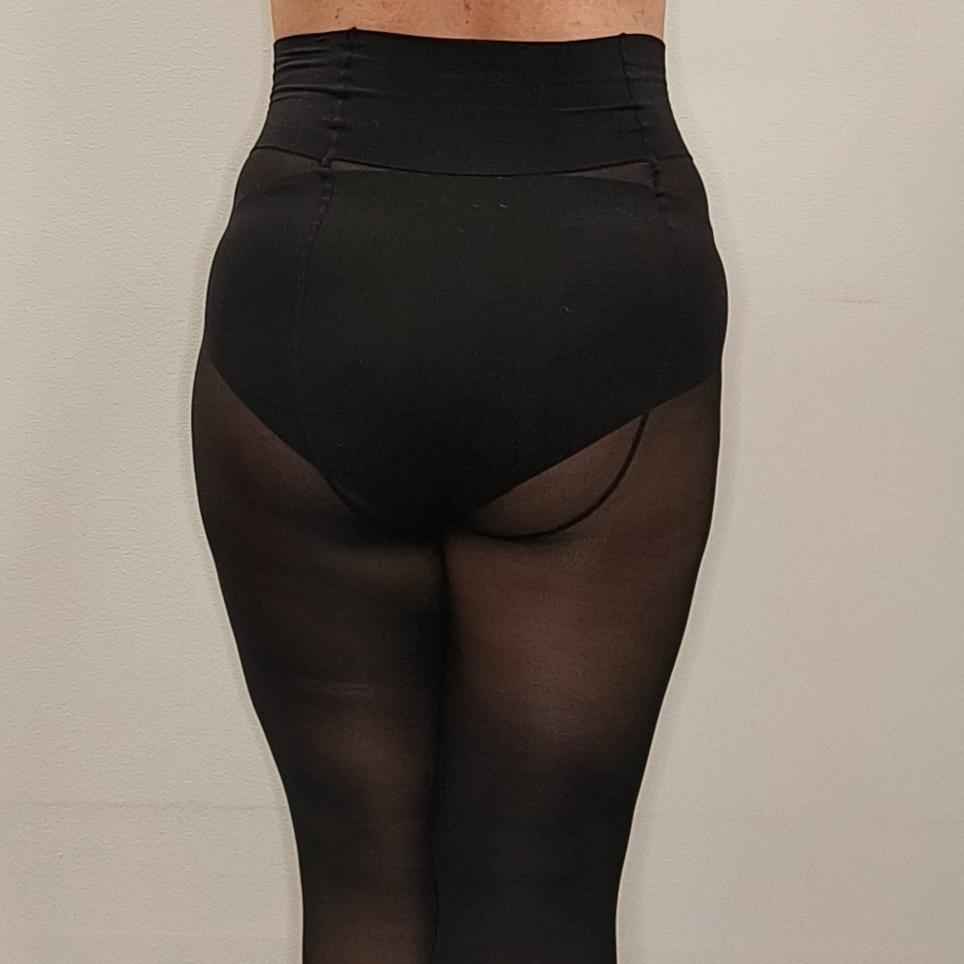 Sorte strømpebukser med bred linning - Festival 96380