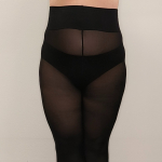 Sorte strømpebukser med bred linning - Festival 96380