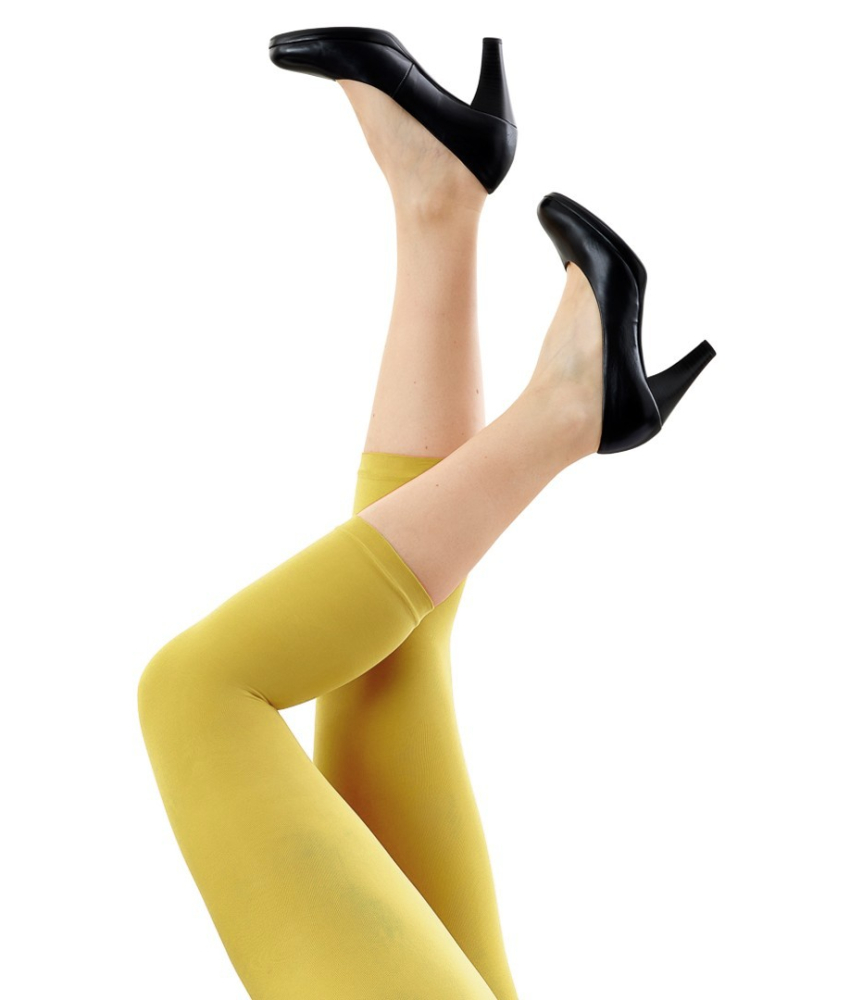 Plus size 3/4 Leggings i Gul - Amelie Yellow Festival 96120