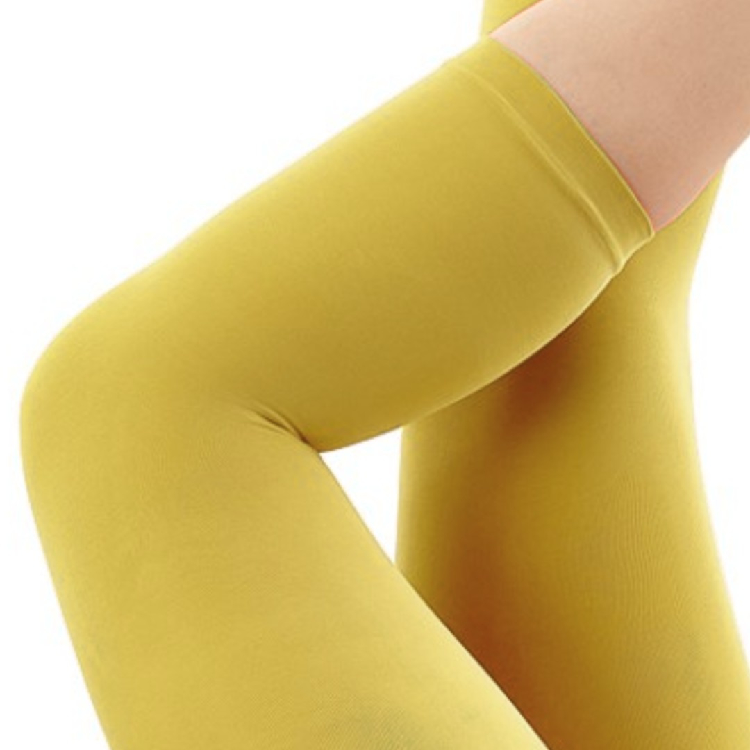 Plus size 3/4 Leggings i Gul - Amelie Yellow Festival 96120