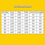 størrelses skema A-formet bluser fra Amamiko