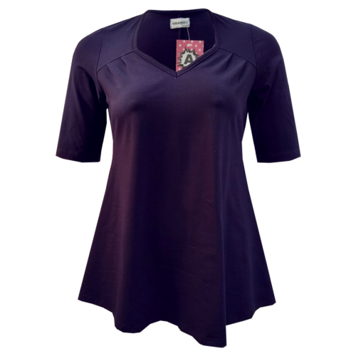 Hoshi Purple. Plus size bluse med A-form fra Amamiko