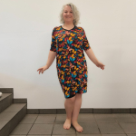 Sort plus size kjole med sommerfugle i bambus - Coco Bamboo Butterfly