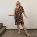 Sort plus size kjole med sommerfugle i bambus - Coco Bamboo Butterfly