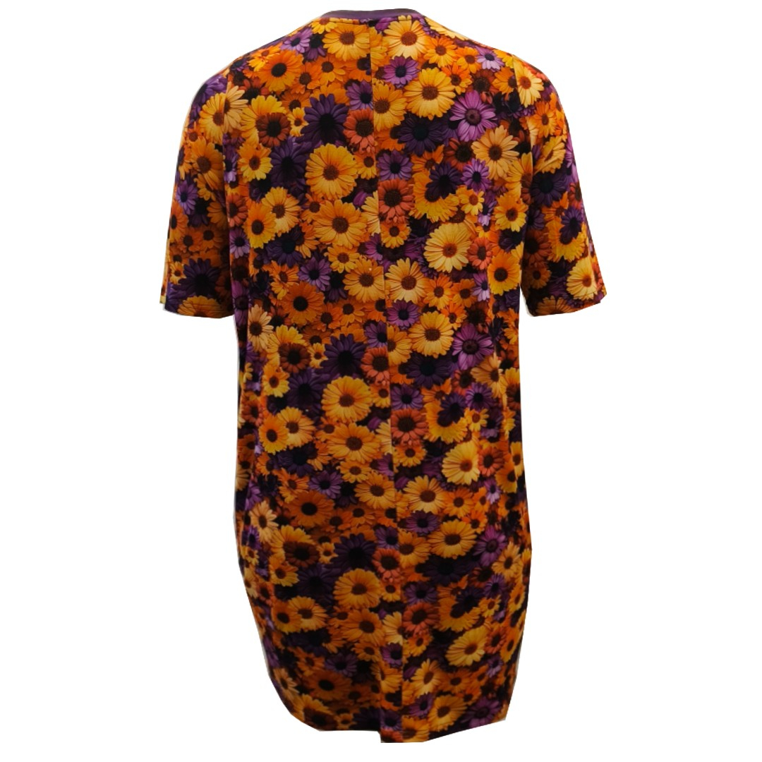 Lilla plus size kjole med blomster i bambus - Coco Bamboo Flower