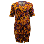 Lilla plus size kjole med blomster i bambus - Coco Bamboo Flower