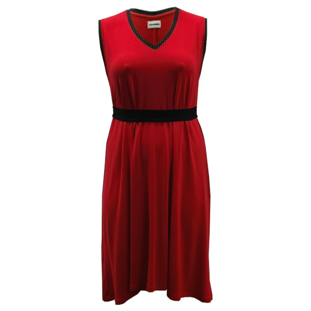 Rød plus size sommerkjole i modal. Moon Soft Red