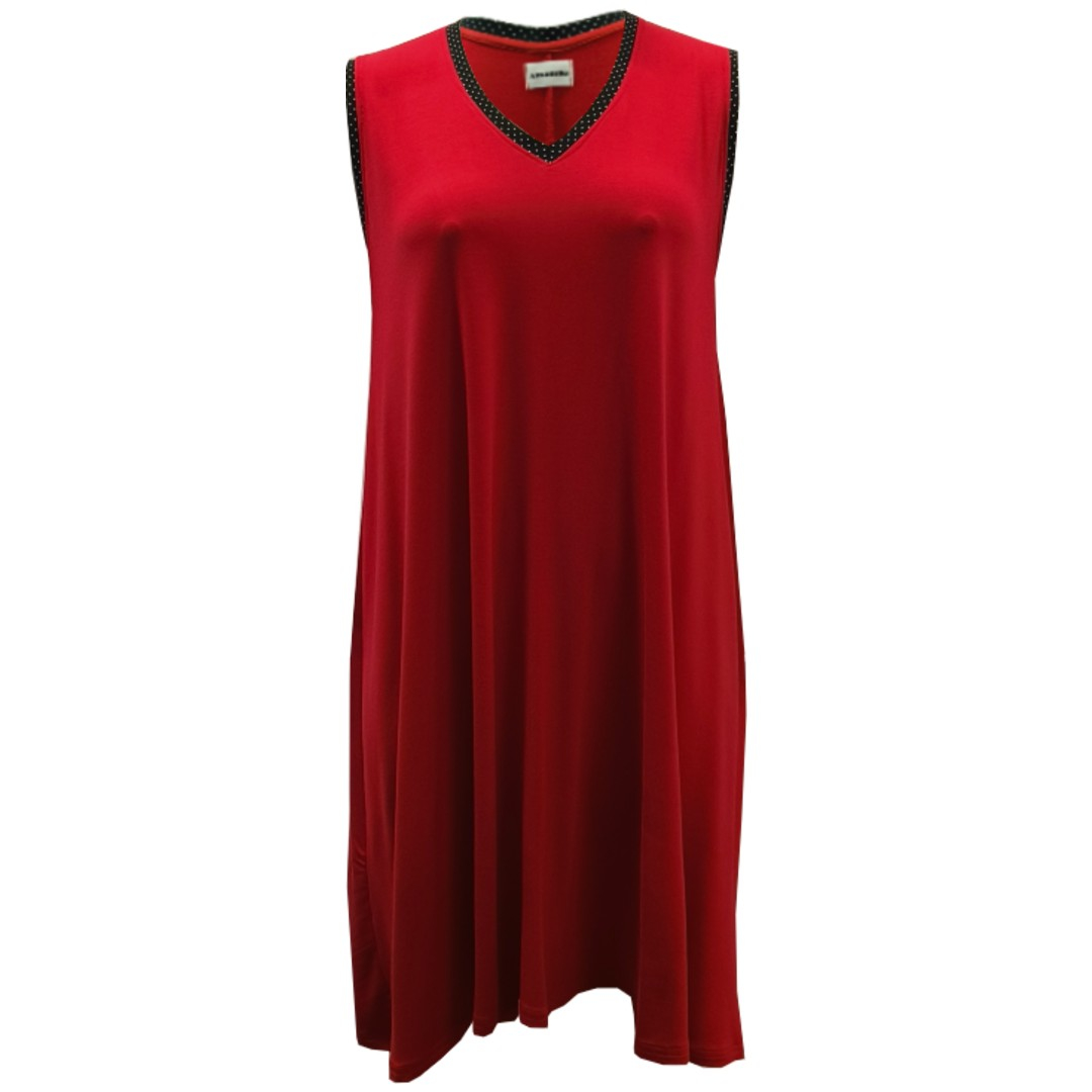 Rød plus size sommerkjole i modal. Moon Soft Red