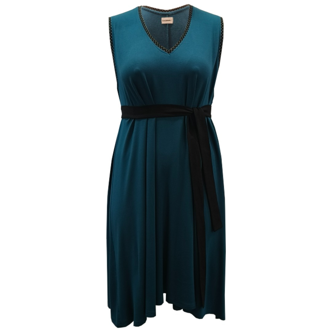 Petroleums blå plus size sommerkjole i modal. Moon Soft Petrol