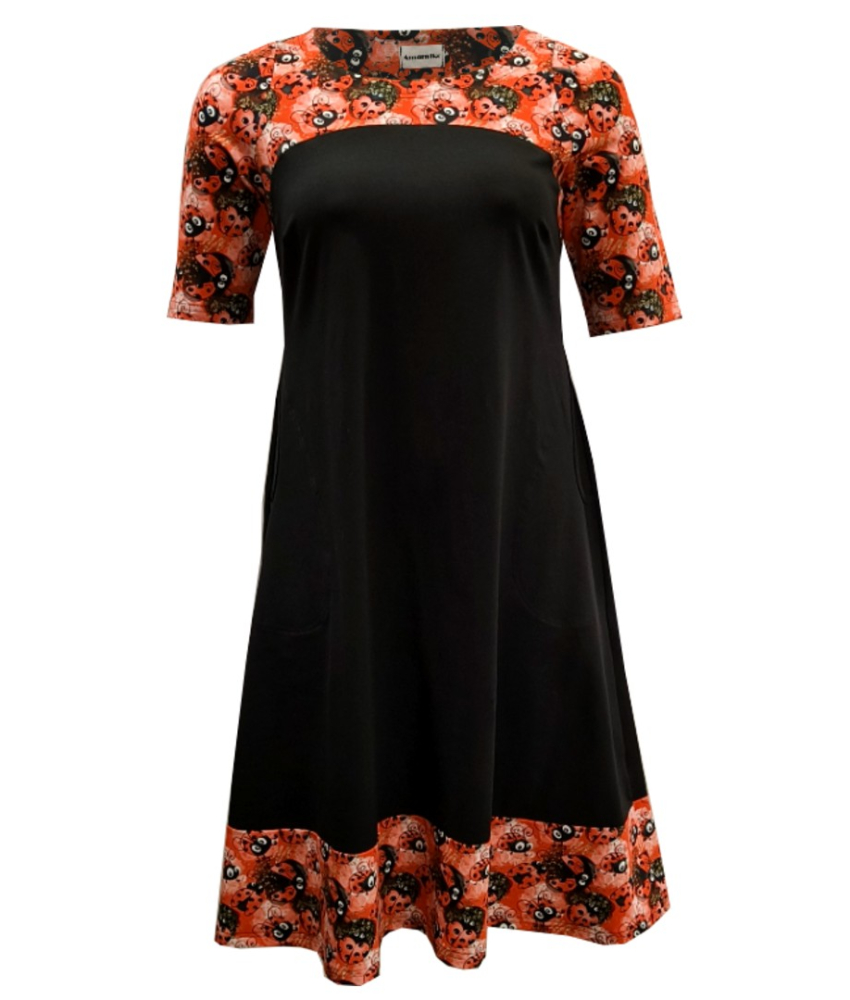 A-formet plus size kjole med mariehøns - Saki Ladybug