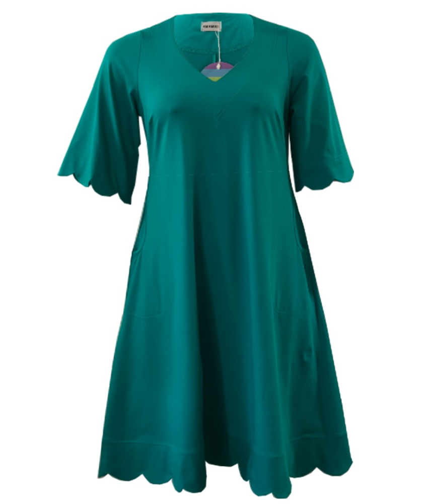 A-formet plus size kjole i smaragdgrøn - Nami Emerald Green