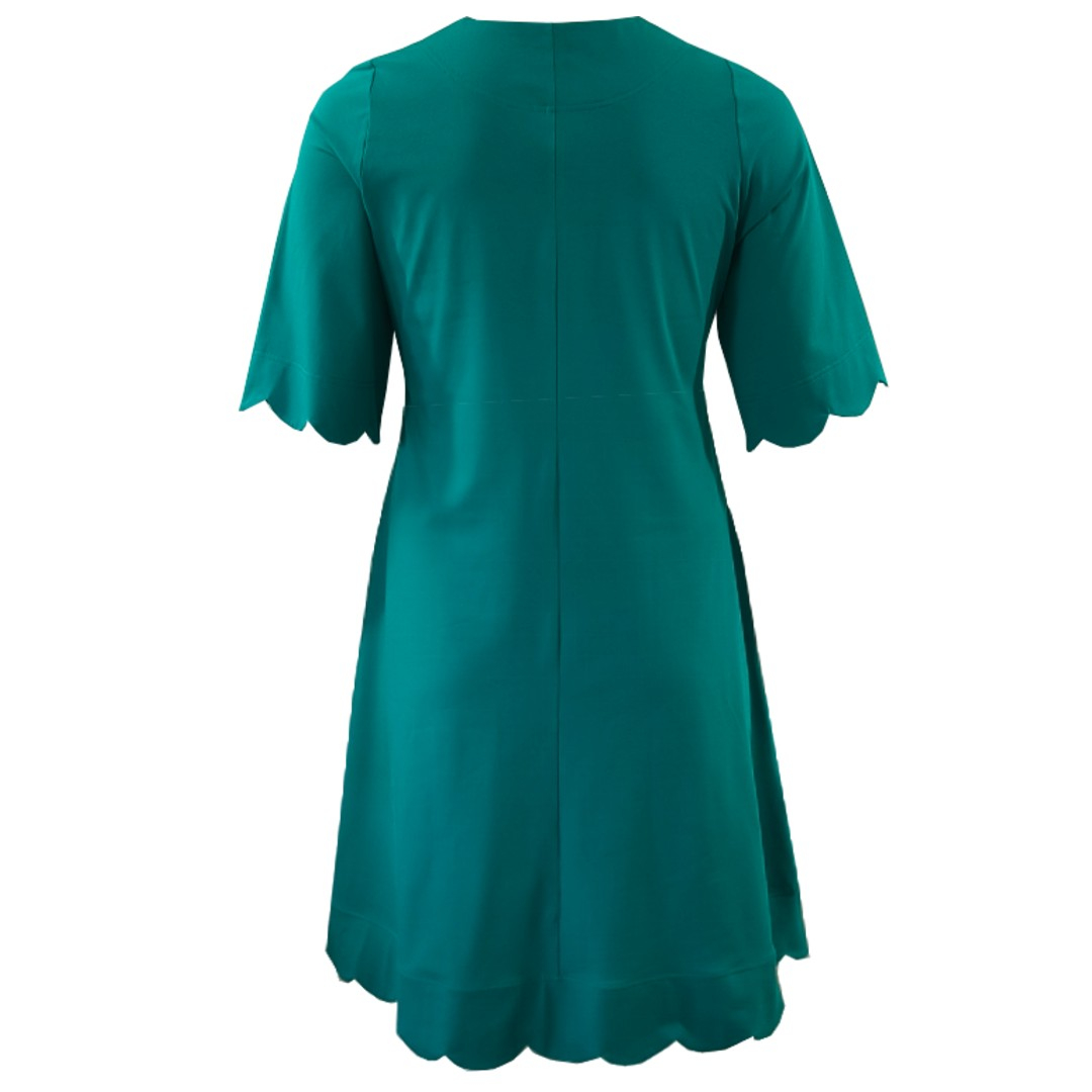A-formet plus size kjole i smaragdgrøn - Nami Emerald Green