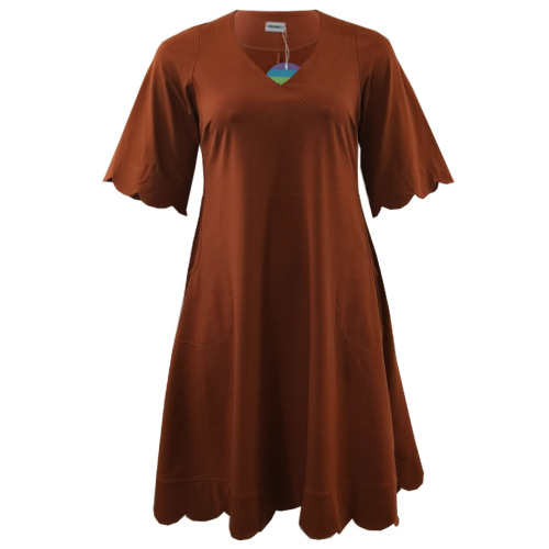 A-formet plus size kjole i varm brun - Nami Terra