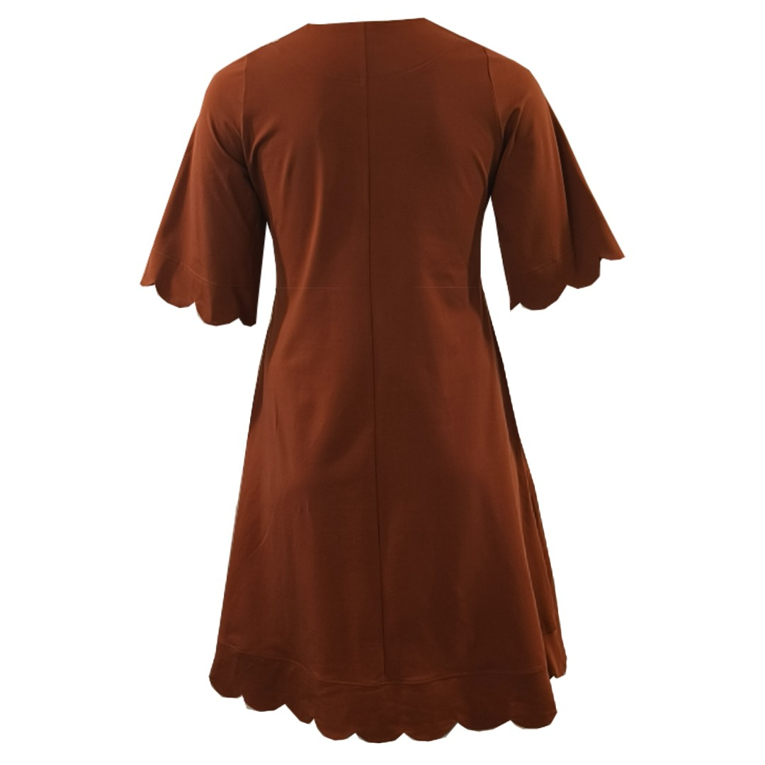 A-formet plus size kjole i varm brun - Nami Terra