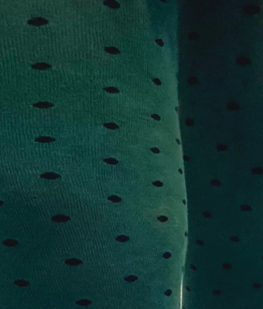 Forest Green/Black Spot Bamboo Curvy Strømpebukser fra Pamela Mann