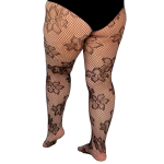 Blossom Net Black - Curvy Super Stretch Strømpebukser fra Pamela Mann