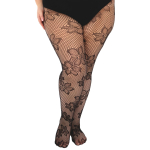 Blossom Net Black - Curvy Super Stretch Strømpebukser fra Pamela Mann