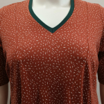 Løs rødbrun Plus Size kjole med nistre - Emi Terra Confetti