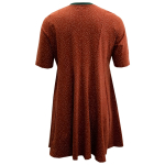 Løs rødbrun Plus Size kjole med nistre - Emi Terra Confetti