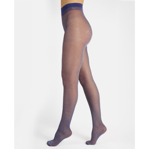 Blue Brillanti - Hollywood 25 denier - Blå strømpebukser med sølv glimmer