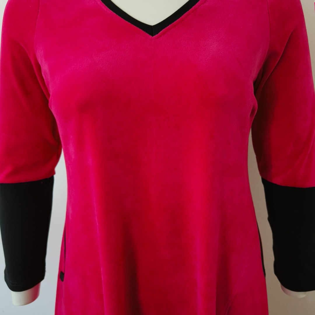 Plus size velour kjole - Tulla Pink Velvet