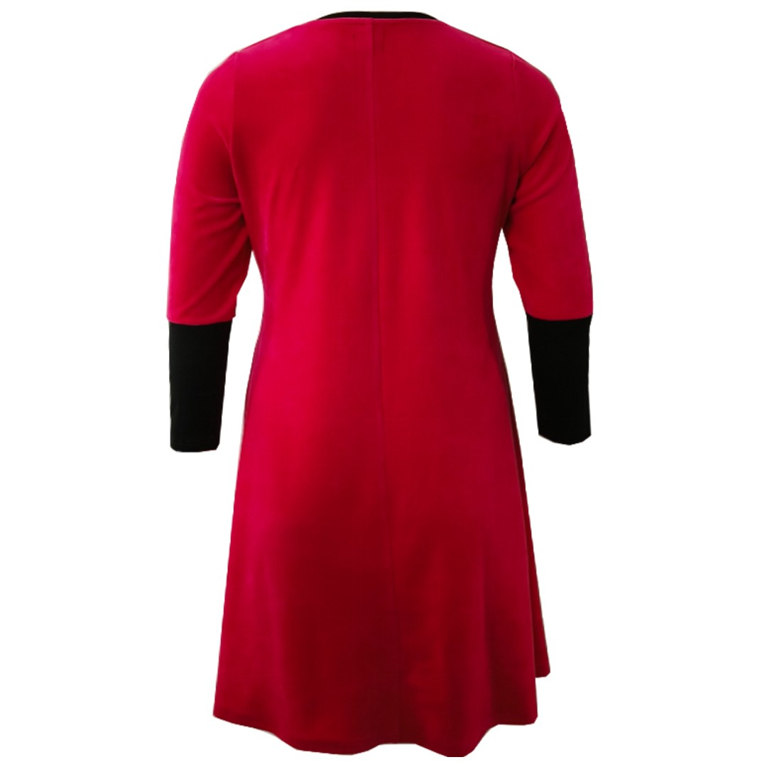 Plus size velour kjole - Tulla Pink Velvet