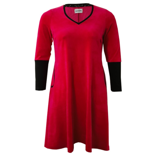 Plus size velour kjole - Tulla Pink Velvet