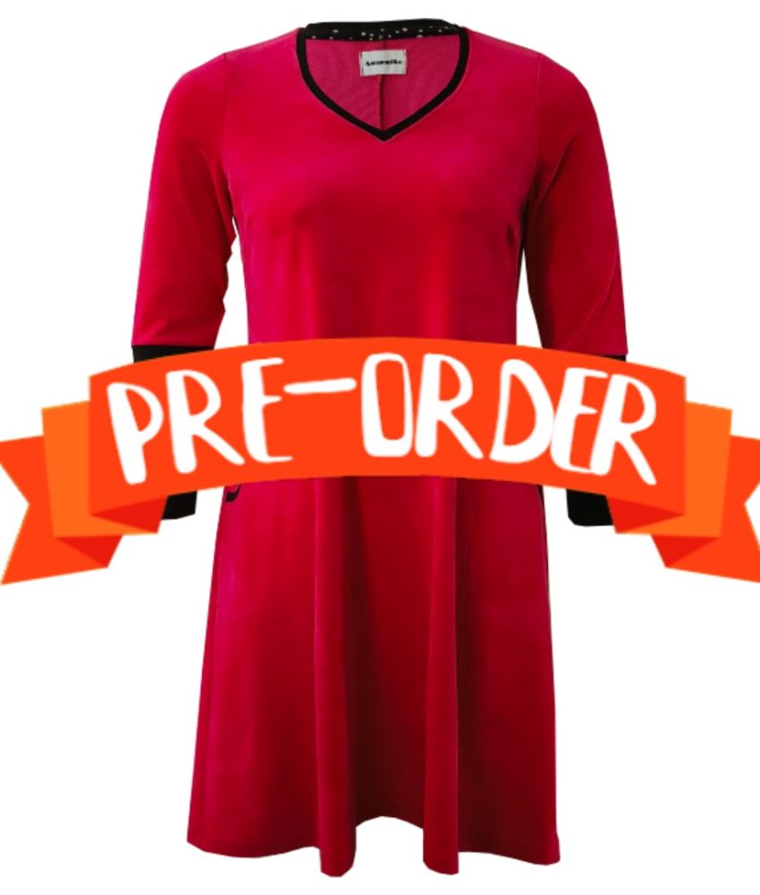 Plus size velour kjole - Tulla Pink Velvet