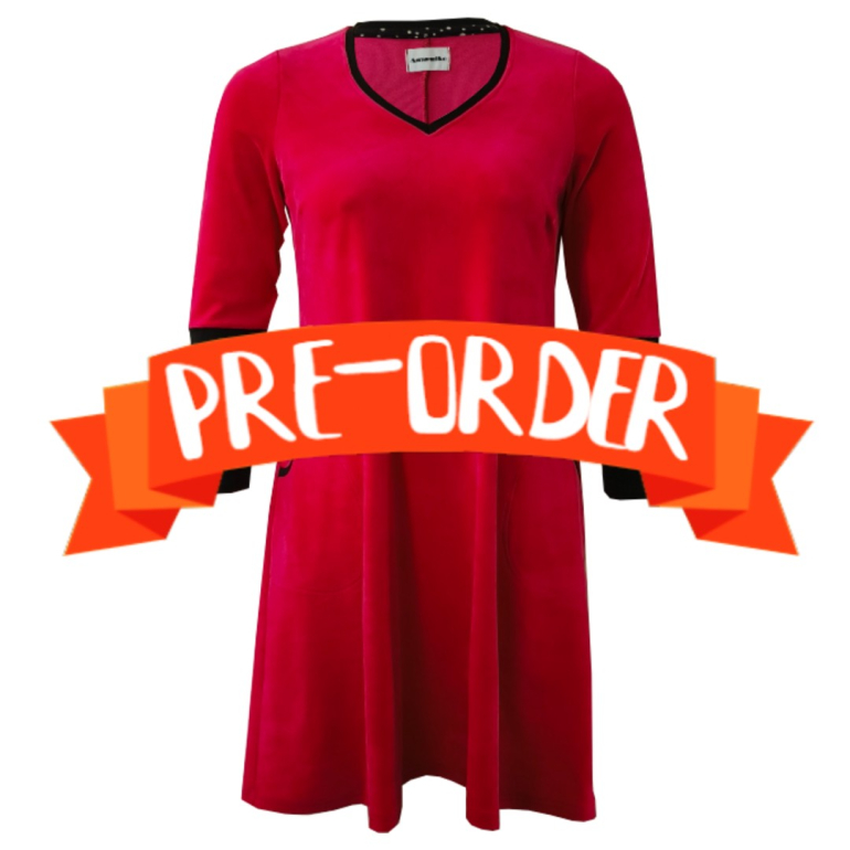 Plus size velour kjole - Tulla Pink Velvet