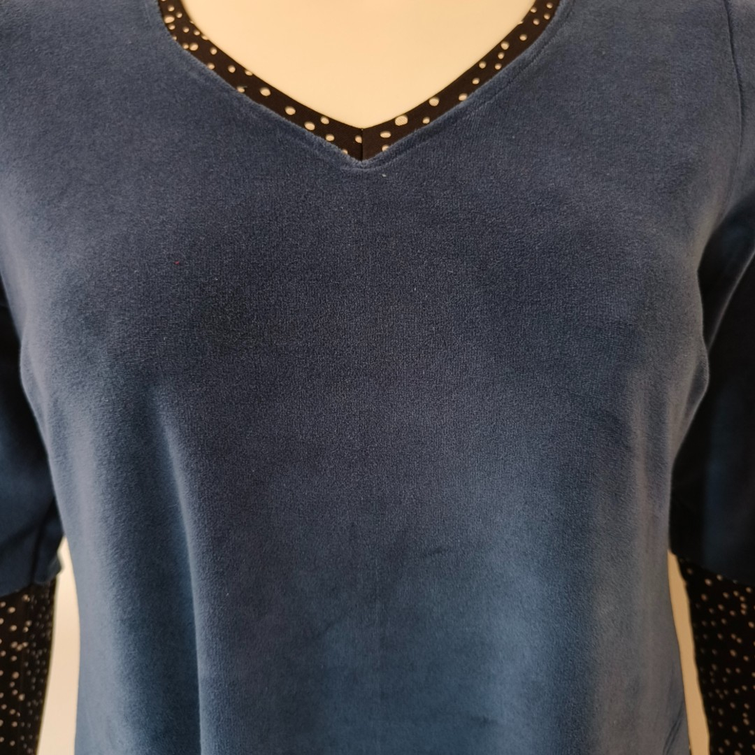 Plus size velour kjole - Tulla Dark Denim Velvet