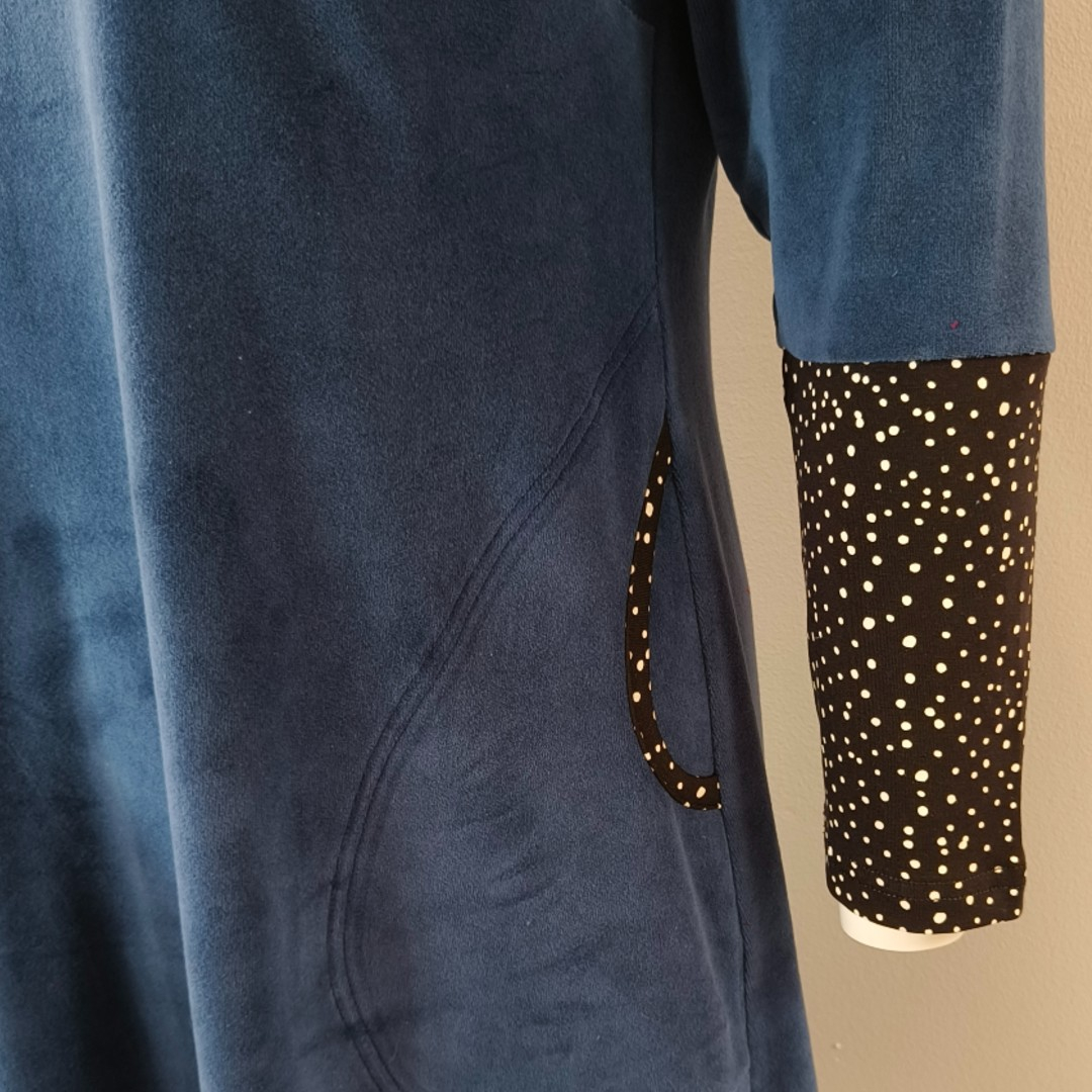 Plus size velour kjole - Tulla Dark Denim Velvet