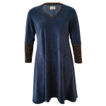 Plus size velour kjole - Tulla Dark Denim Velvet