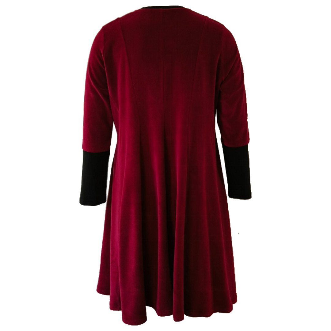 Løs plus size velour kjole - Emi Bourdeaux Velvet