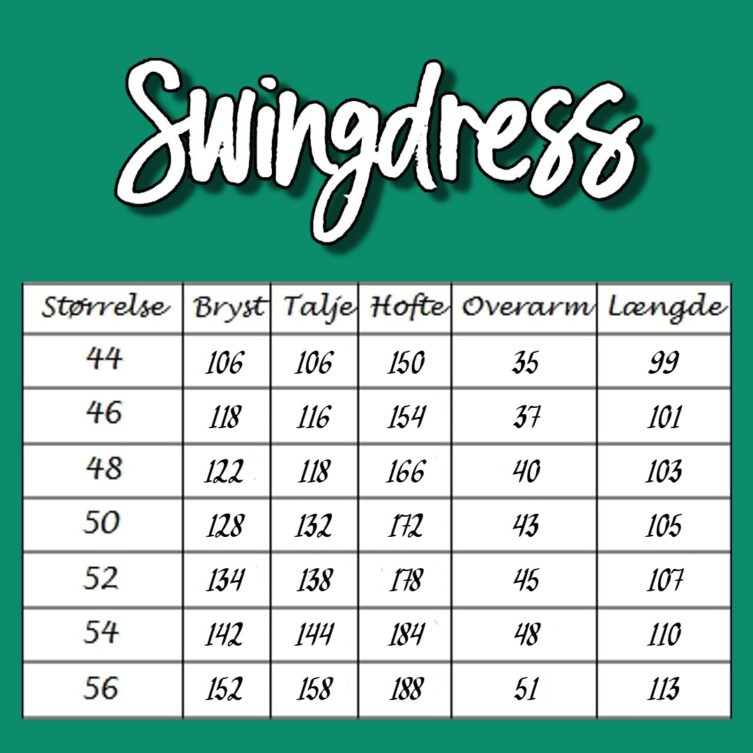 Størrelsesskema Plus Size Swingdress Amamiko