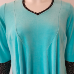 Løs plus size velour kjole - Emi Ice Blue Velvet