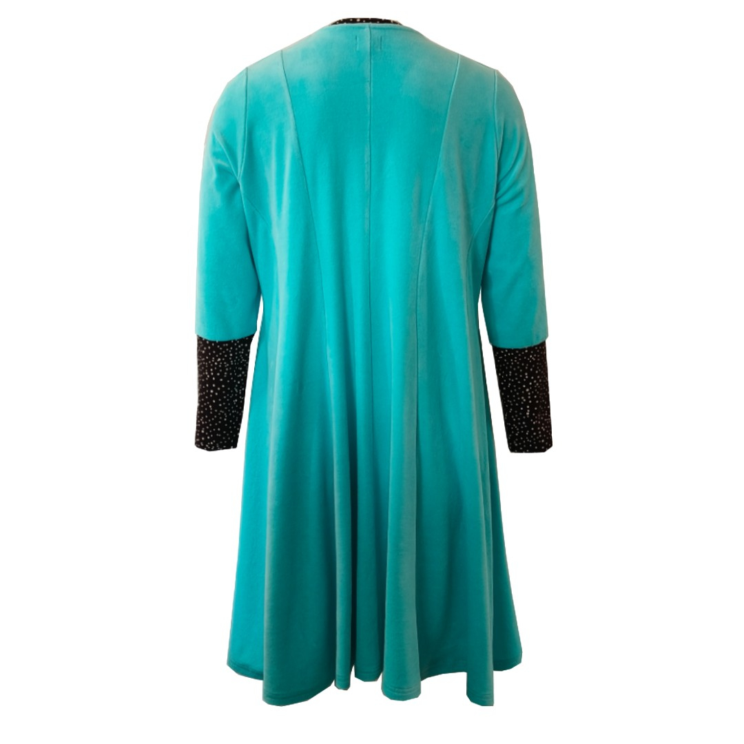 Løs plus size velour kjole - Emi Ice Blue Velvet