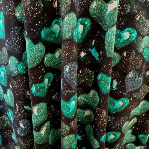 Plus size kjole med glimtende hjerter - Bika Glitter Heart