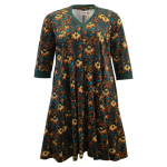 Løs Plus Size kjole i blomster print - Emi Art Deco Flower