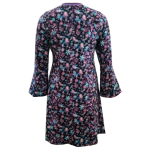 Sort A-formet plus size kjole med lavendel og lilla snefnug - Tulla Purple Snow