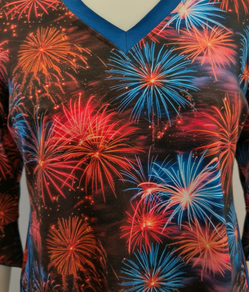 Fyrværkeri prints A-formet plus size kjole - Tulla Fireworks