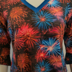 Fyrværkeri prints A-formet plus size kjole - Tulla Fireworks