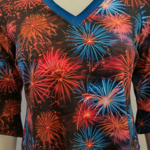 Fyrværkeri prints A-formet plus size kjole - Tulla Fireworks