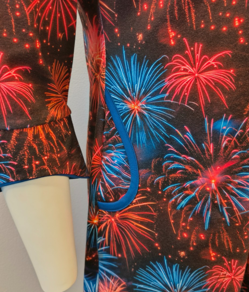 Fyrværkeri prints A-formet plus size kjole - Tulla Fireworks