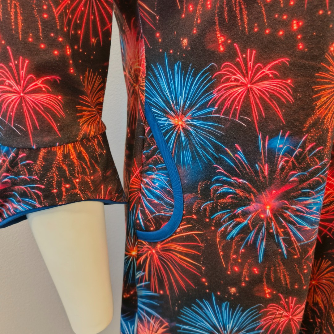 Fyrværkeri prints A-formet plus size kjole - Tulla Fireworks