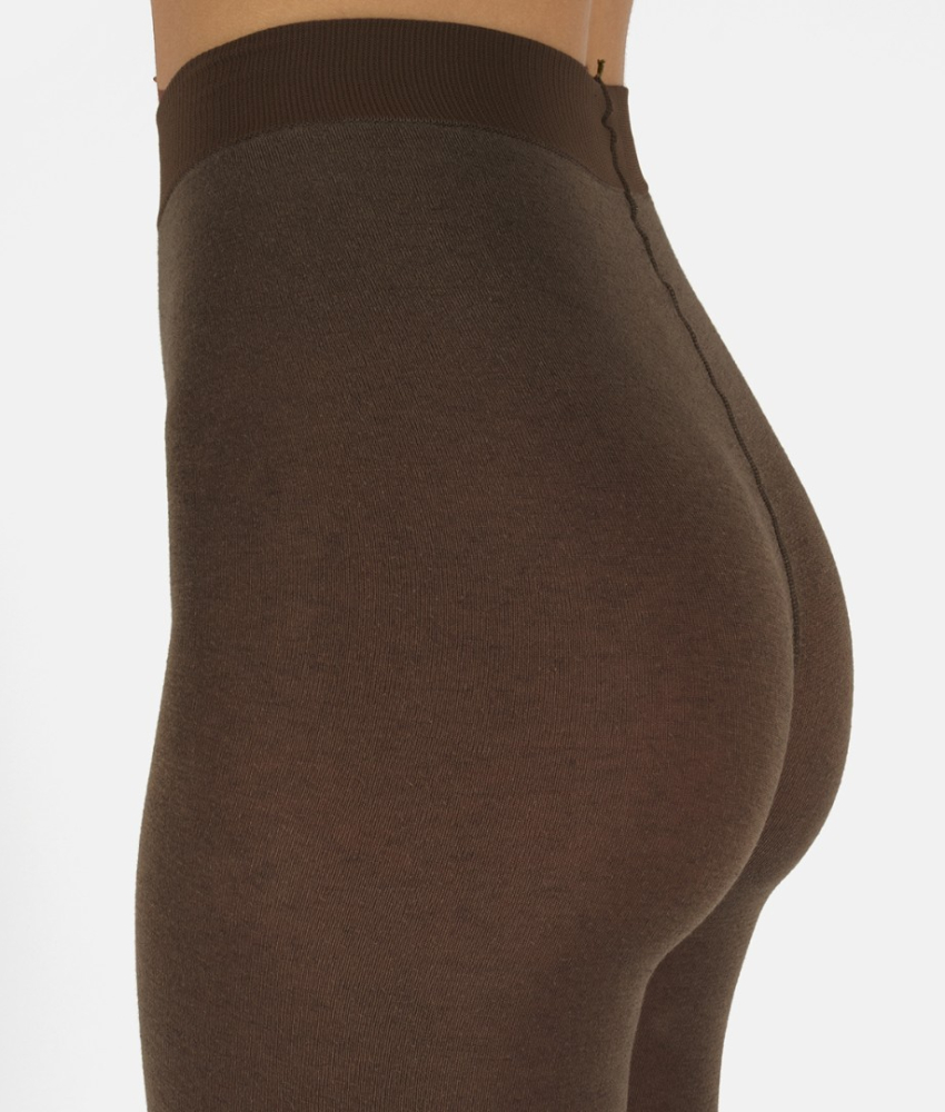 Walnut Lima Cashmere Wool 150 denier - Brun vinter strømpebukser