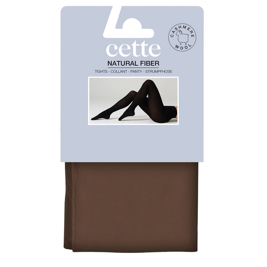 Walnut Lima Cashmere Wool 150 denier - Brun vinter strømpebukser